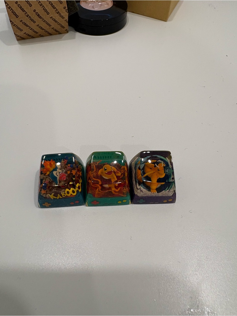 Set of 3. Pokemon keycaps from S-craft